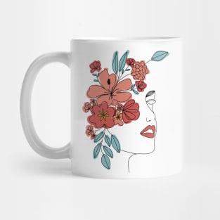 Boho inspired Line Art Lady 3 Mug